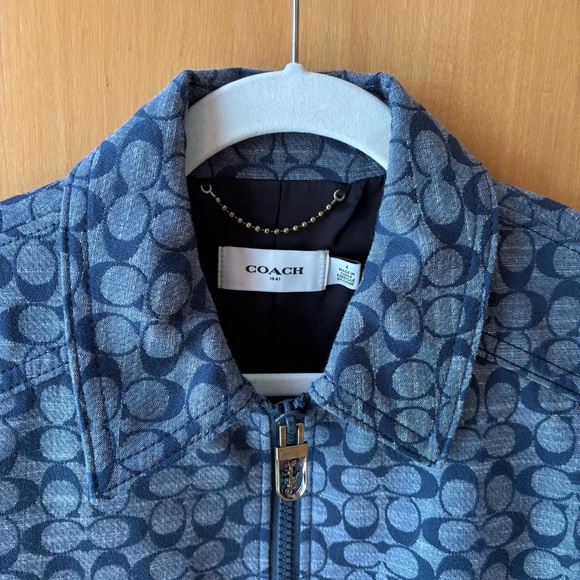 Coach Blue Jean Bomber Jacket - Picture 3 of 5